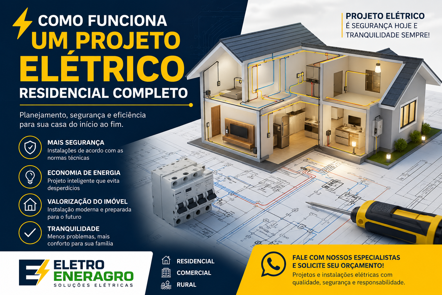 Como Funciona um Projeto Elétrico Residencial Completo: Guia para Construir com Segurança e Economia
